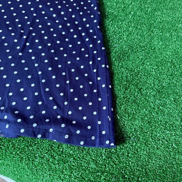 Faded Glory Crew Neck Anchor Nautical Polka Dot Pink & Navy T-shirt Dress Size L - Picture 9 of 11